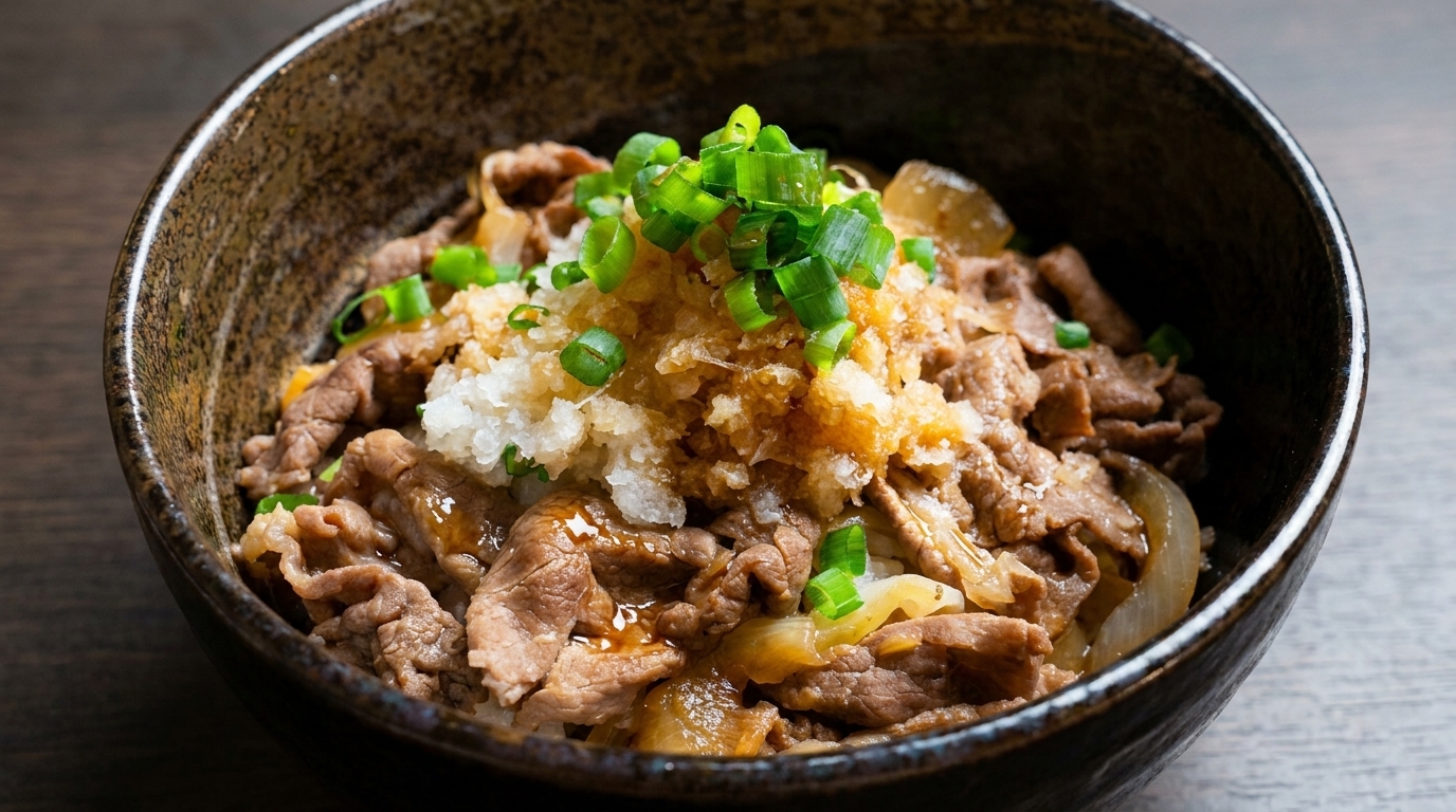 Bol de bœuf au daikon râpé (Gyudon)