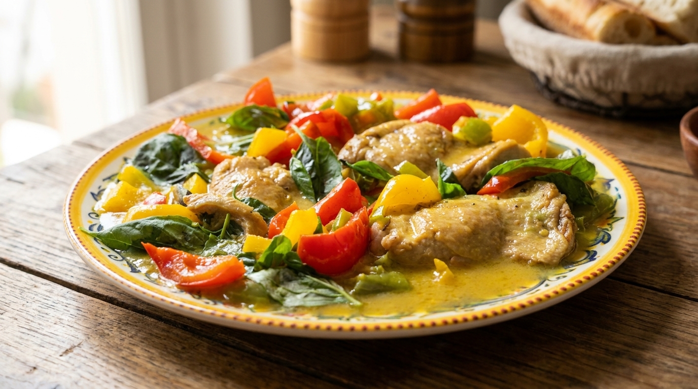 Ragoût de poulet à l'italienne et poivrons