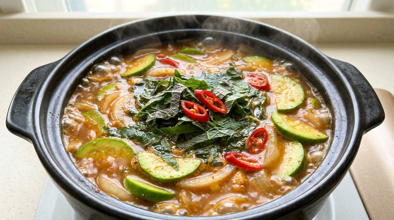 Doenjang-jjigae : Ragoût coréen au soja et courge
