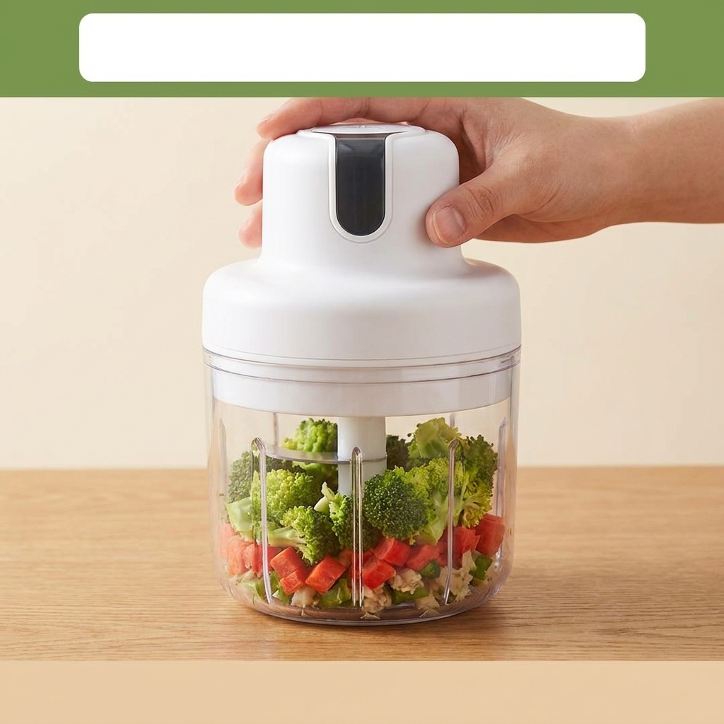 Fécule et blanc dœuf versés dans un robot culinaire contenant les légumes et la viande hachés.