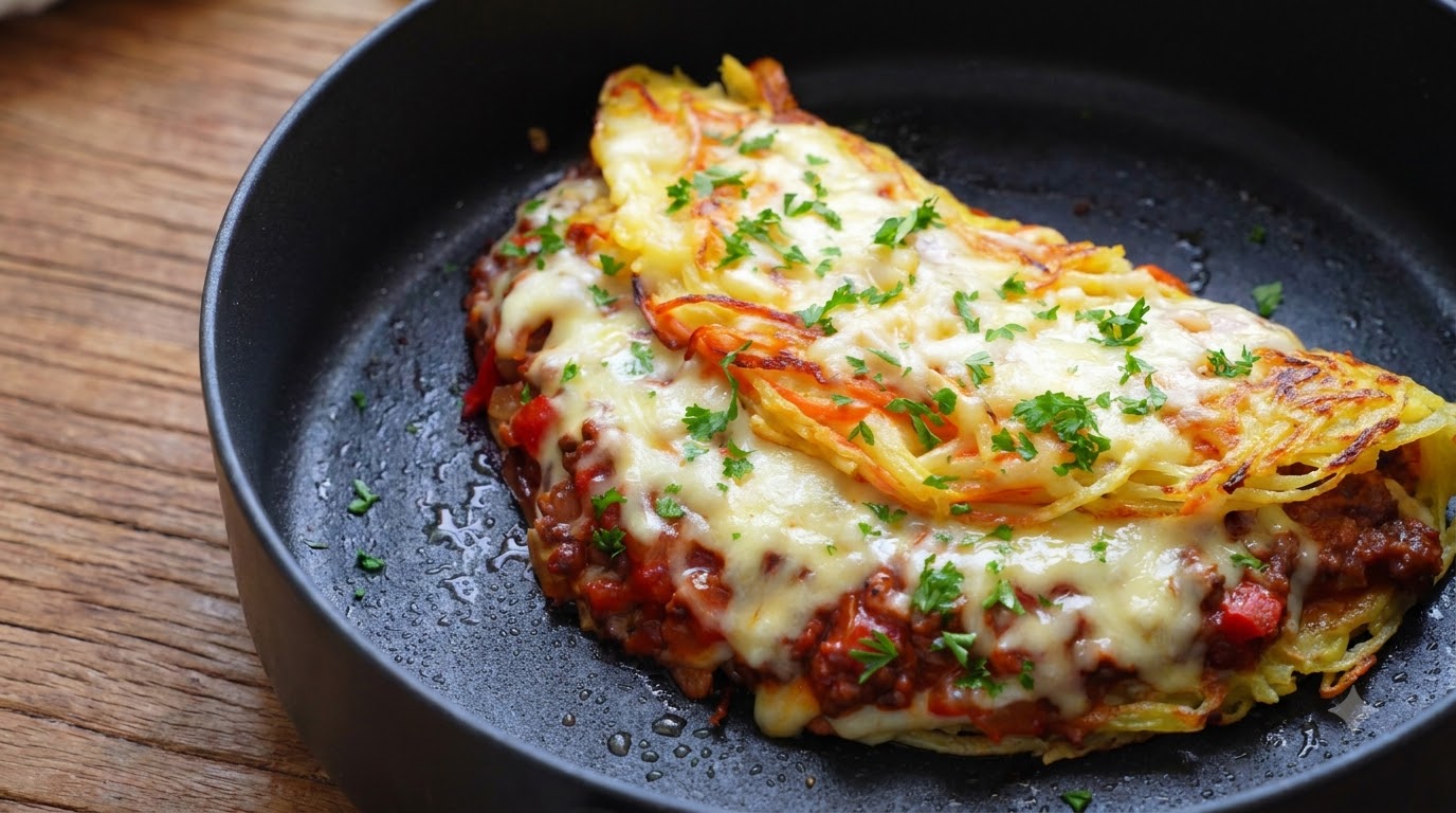 Galette de Pomme de Terre Farcie à la Bolognaise et Mozzarella