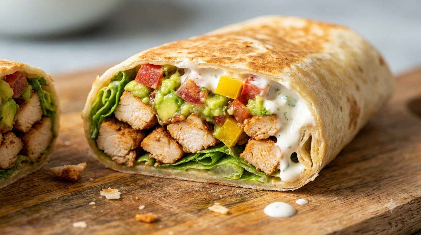 Burrito Mexicain au Poulet et Salsa d'Avocat