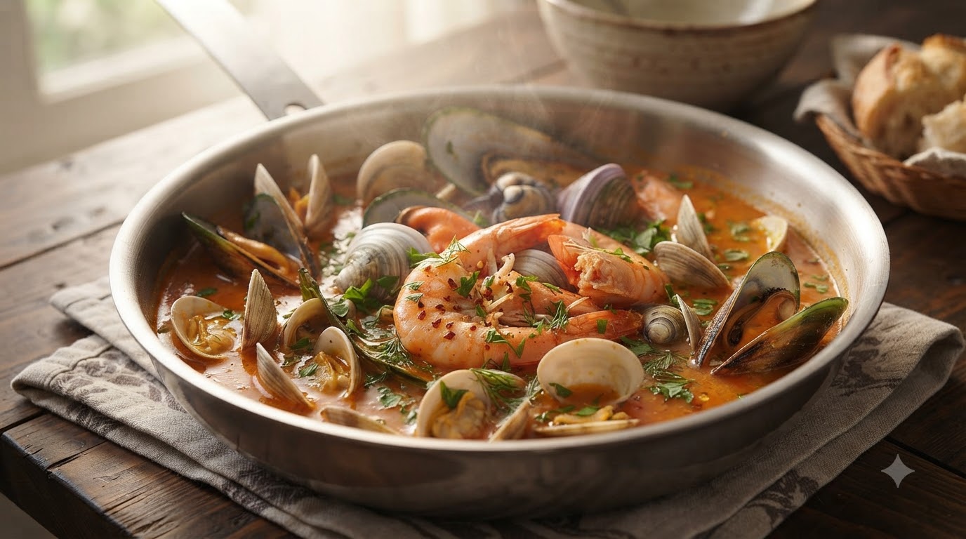 Soupe de Poissons et Fruits de Mer Méditerranéenne
