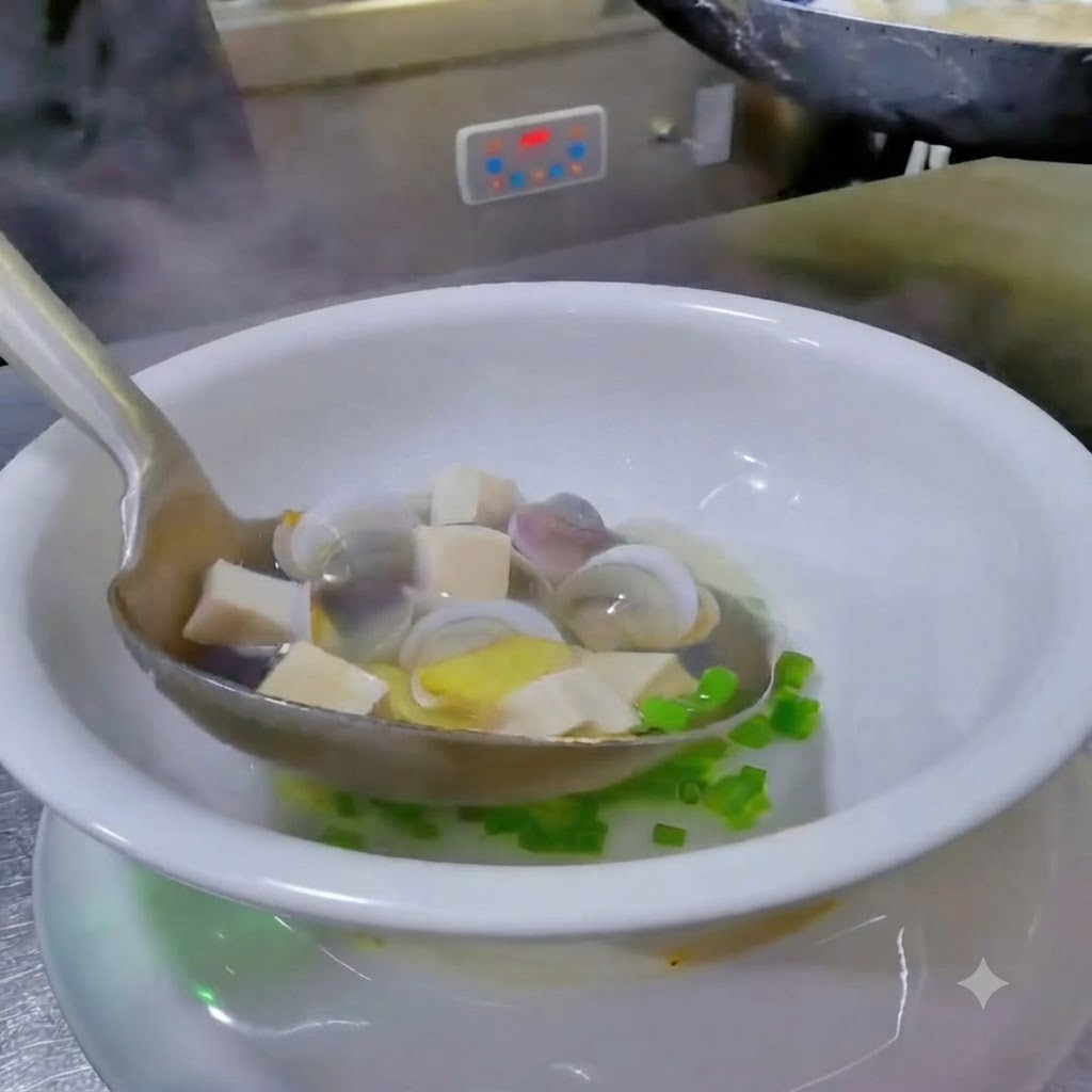 Des oignons verts hachés placés au fond dun bol de service blanc vide.