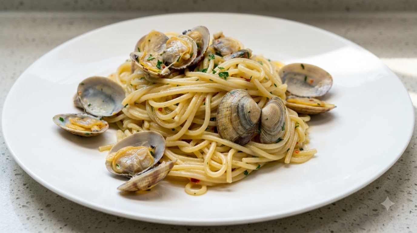 Spaghetti alle Vongole Authentique (Pâtes aux Palourdes à l'Italienne)