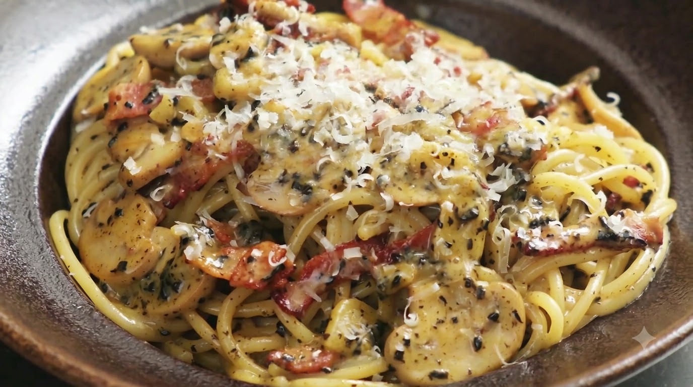 Pâtes décadentes aux champignons et à la truffe