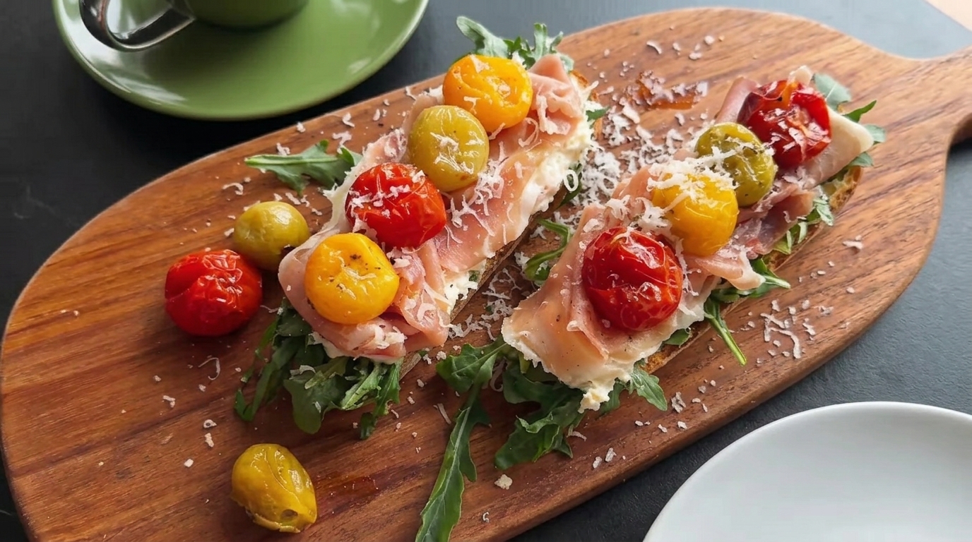 Tapas au Jambon Espagnol, Ail Rôti et Tomates Cerises