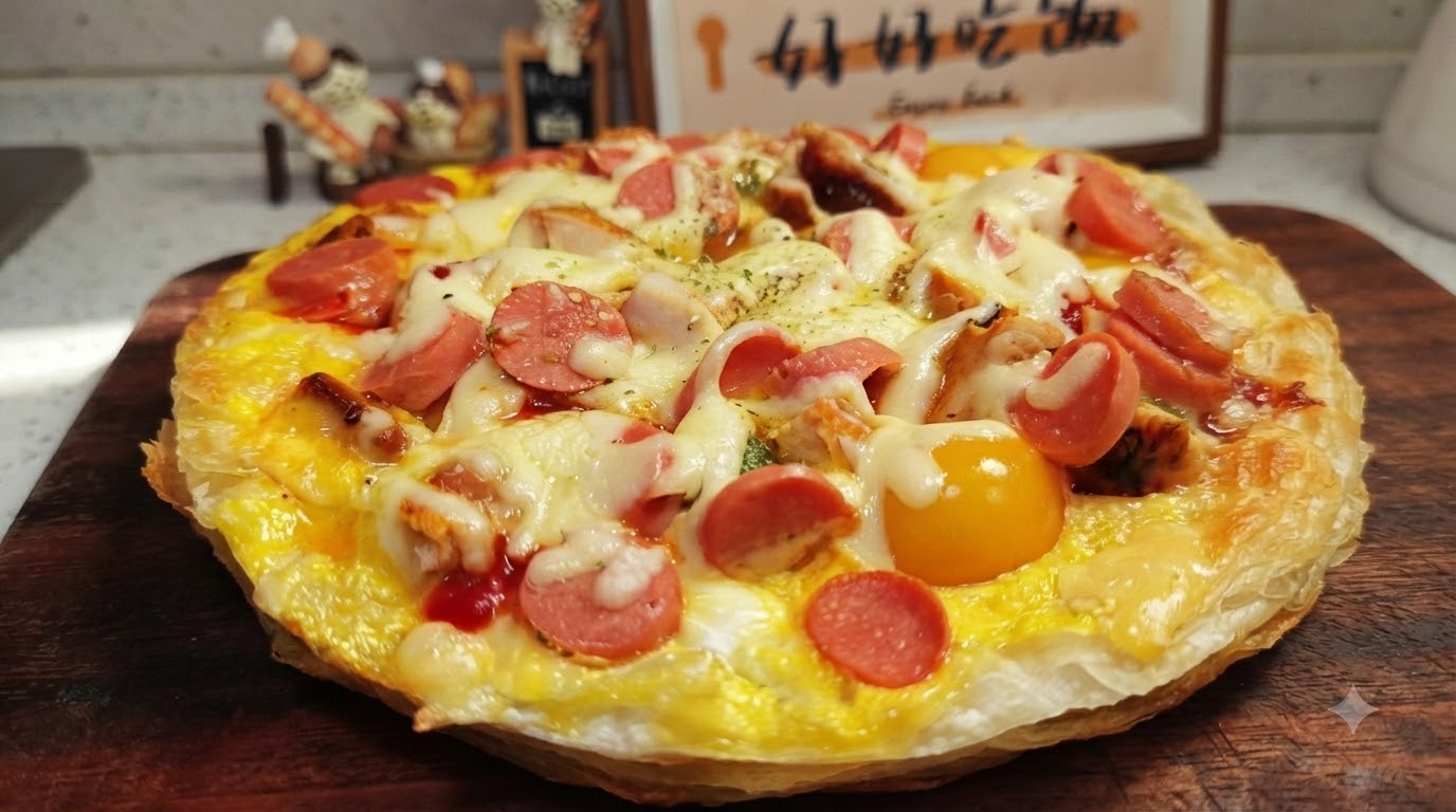 Pizza sur Crêpe à la Ciboule