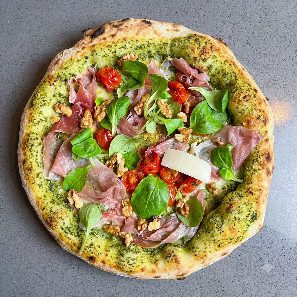 De fines lamelles de fromage râpées à laide dun économe sur une pizza terminée.
