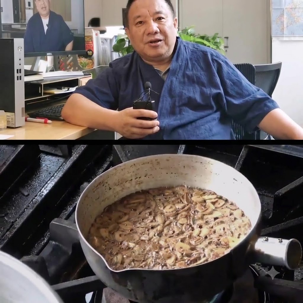 Les tranches dail restantes frites complètement en noir dans la casserole dhuile chaude.