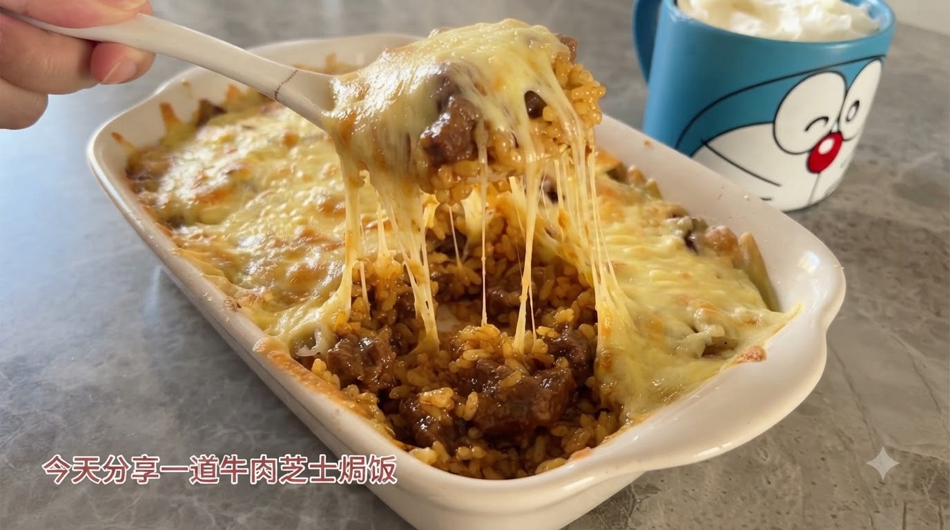 Riz au Bœuf et au Fromage au Four