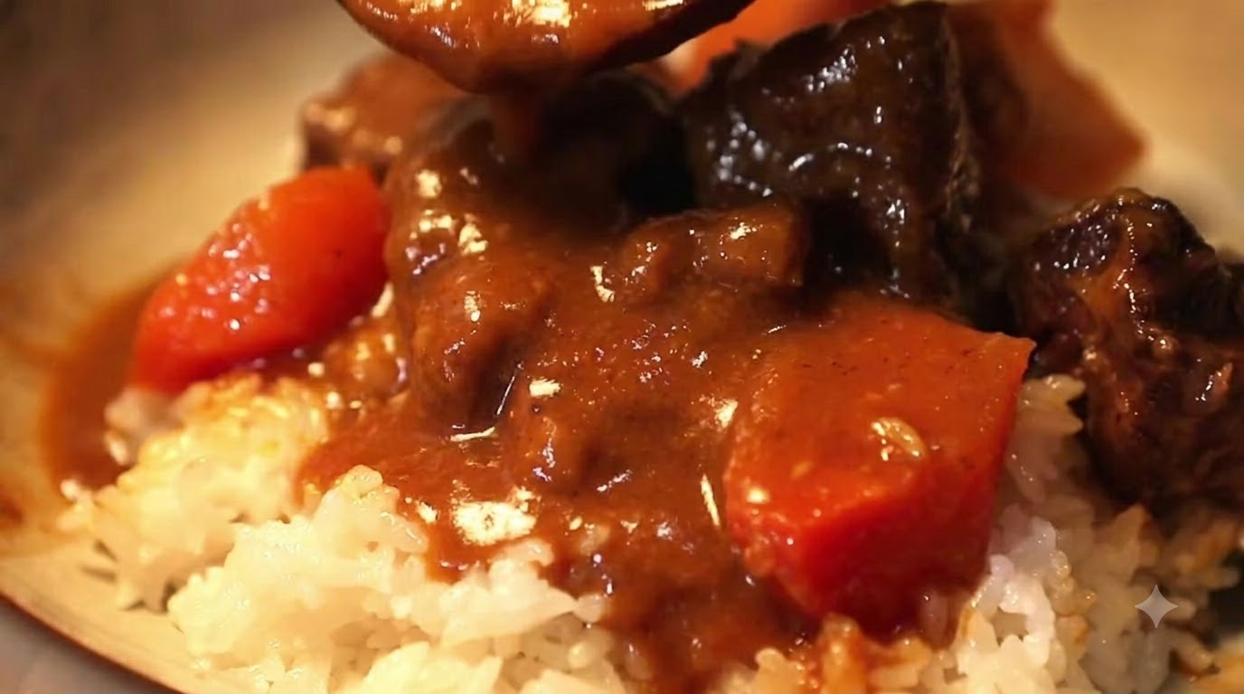 Riz au Bœuf Bourguignon au Curry Riche et Savoureux