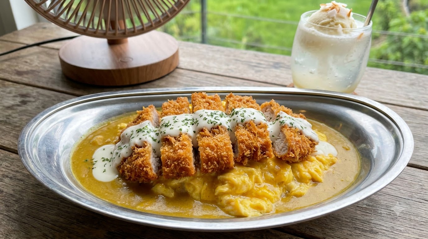 Riz aux Côtelettes de Porc au Curry et à la Noix de Coco