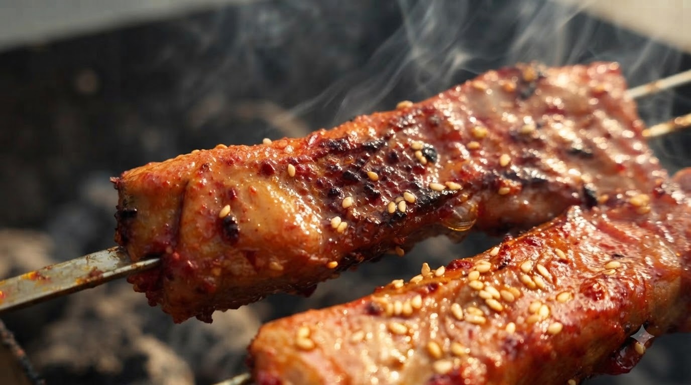 Côtes de porc séchées et grillées au charbon de bois (Côtes Gaokao)