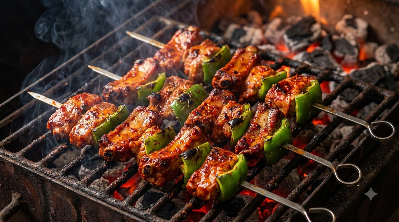 Brochettes de Côtes de Porc Barbecue Épicées