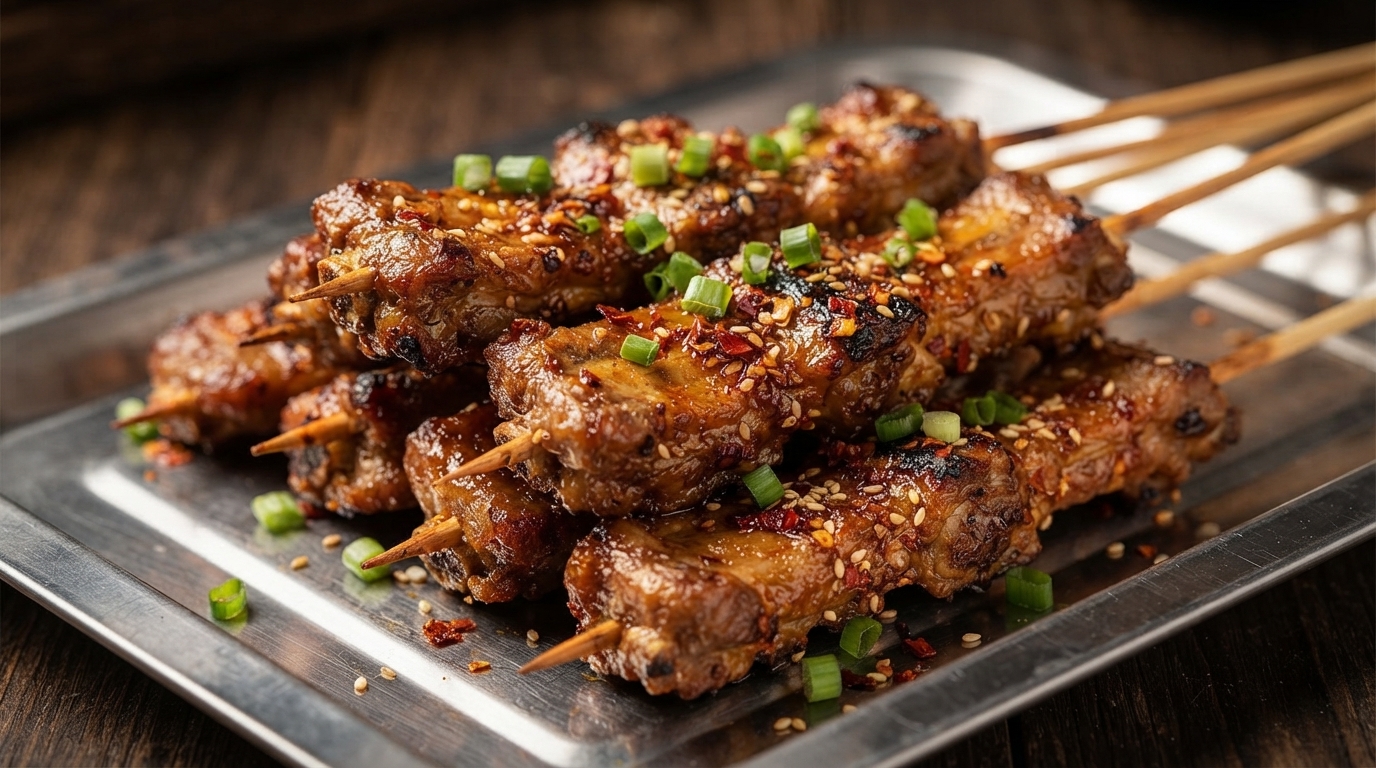 Brochettes de Côtes de Porc Croustillantes à l'Ail