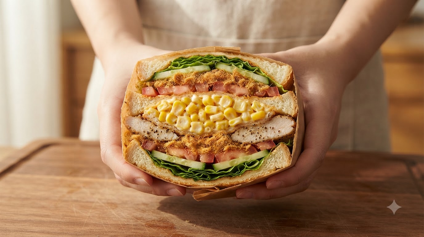 Sandwich garni de côte de poulet au poivre noir