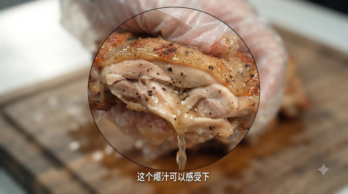 Haut de cuisse de poulet juteux au poivre noir