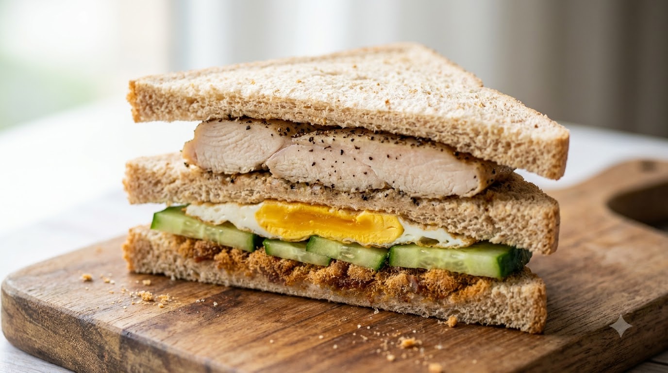 Sandwich classique au poulet et poivre noir