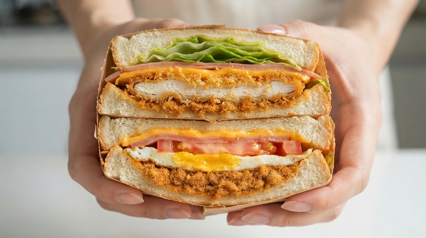 Ultime Sandwich au Poulet Pané, Jambon et Fromage