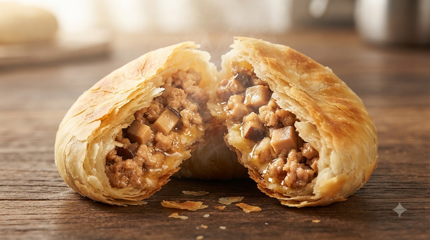 Pâté Chinois Feuilleté au Porc et Champignons Shiitake