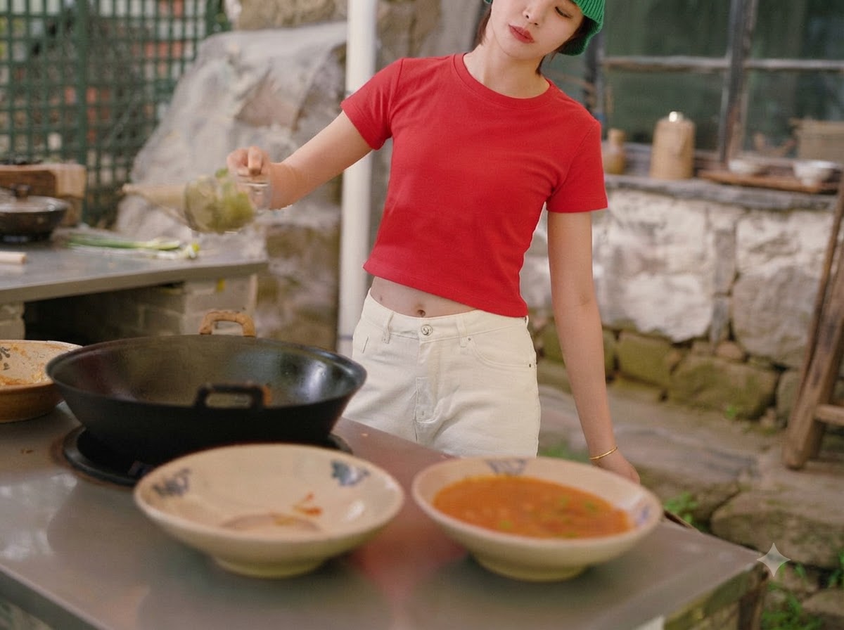 Une écumoire soulevant les haricots verts cuits de la marmite vers un bol de service.
