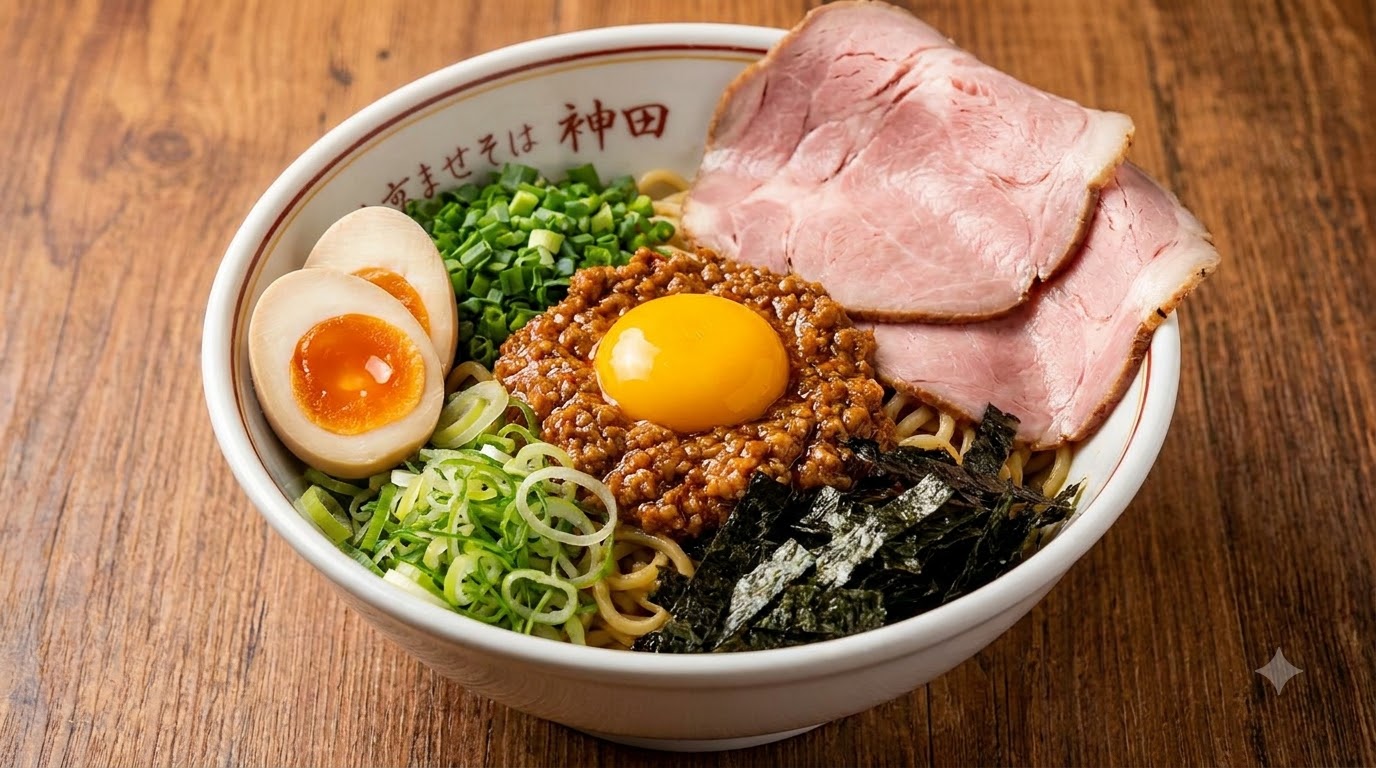 Ramen sec mélangé à la japonaise (Mazesoba)