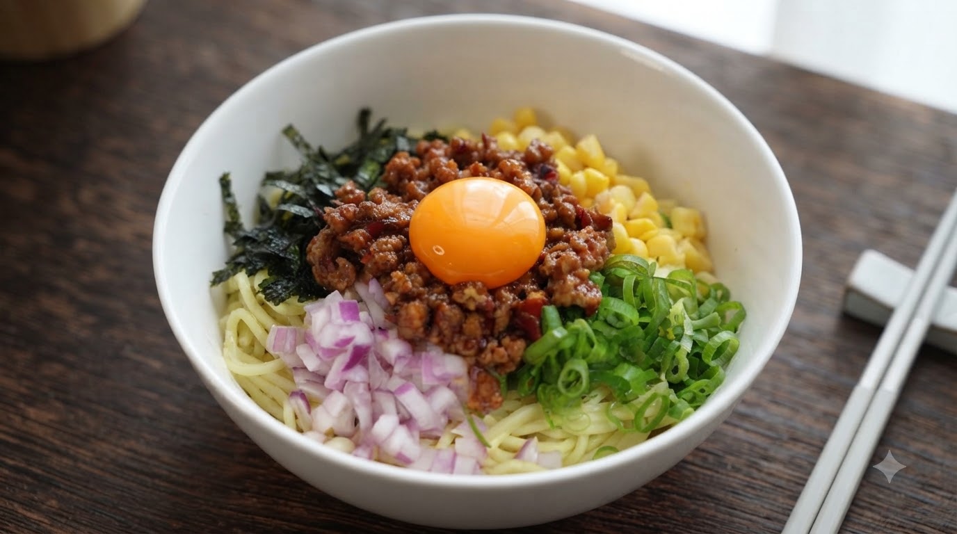Nouilles Japonaises Épicées au Porc Haché (Façon Mazesoba)