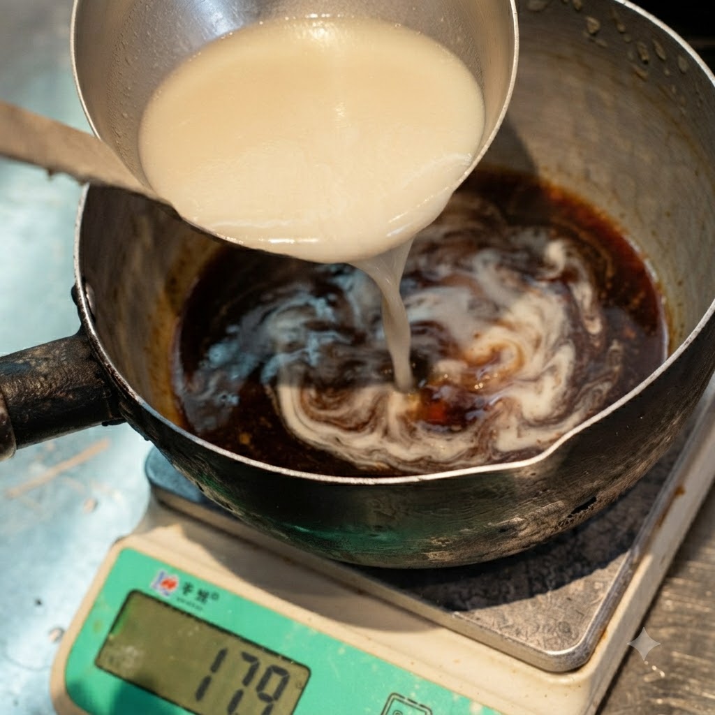 Du bouillon dos ajouté dans le pot assaisonné à laide dune louche.