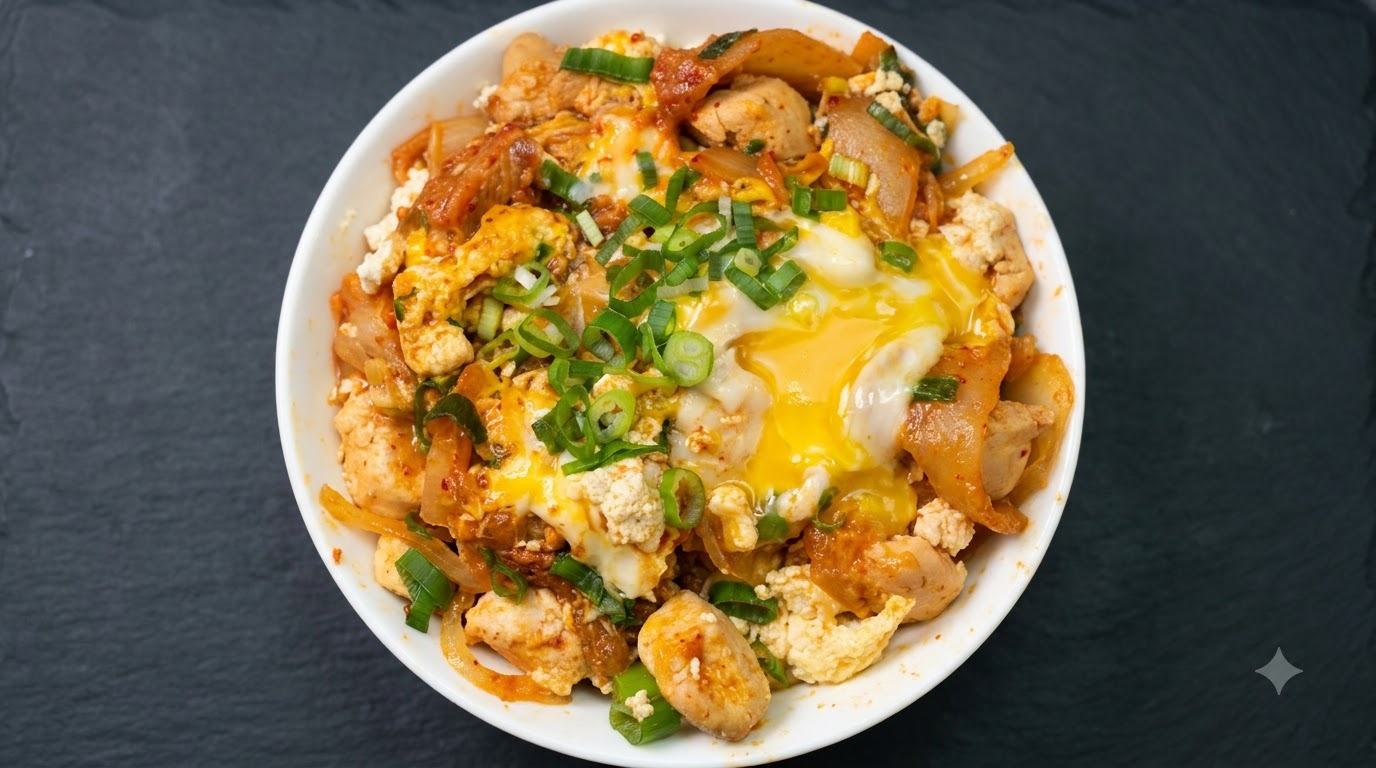 Oyakodon au Kimchi et Poulet sans Féculents
