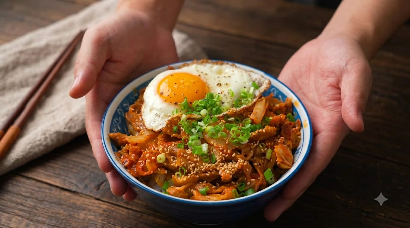 Donburi au porc et kimchi (Bol de riz)