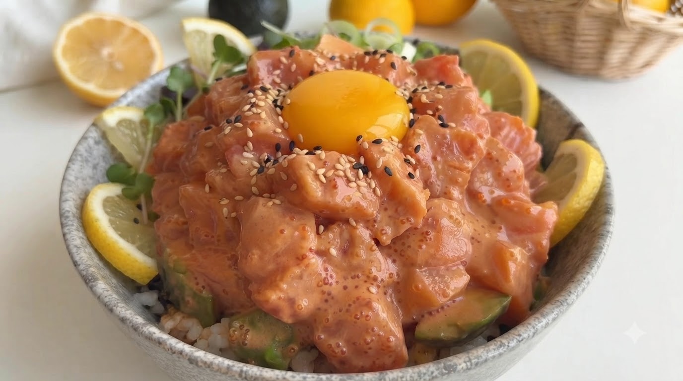 Poke Bowl au Saumon Épicé et Avocat