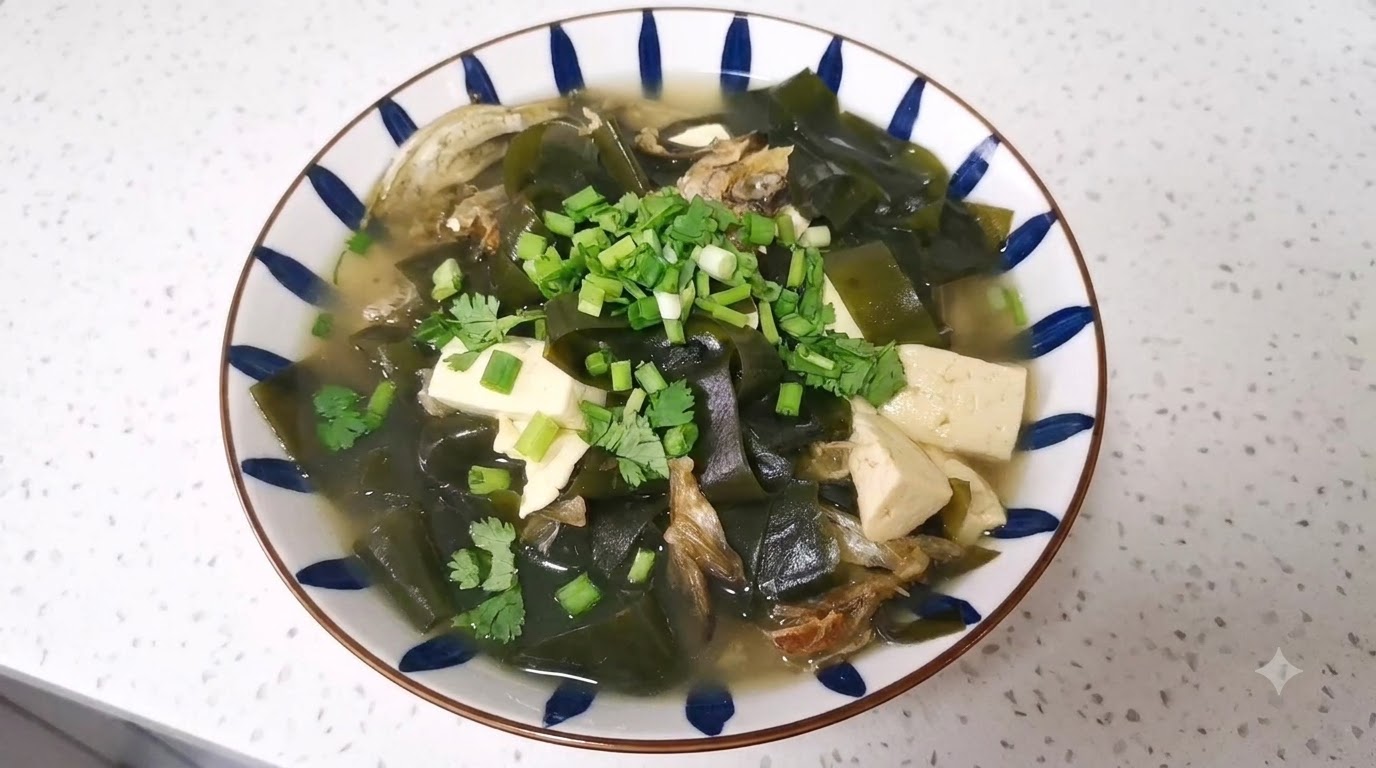 Soupe de Têtes de Colin Séché, Tofu et Algues
