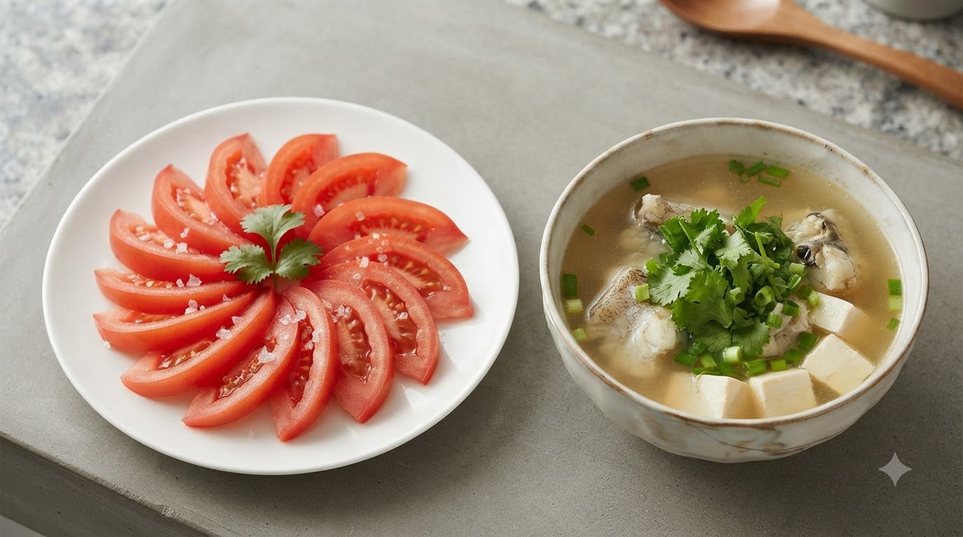 Soupe de lieu et de tofu maison