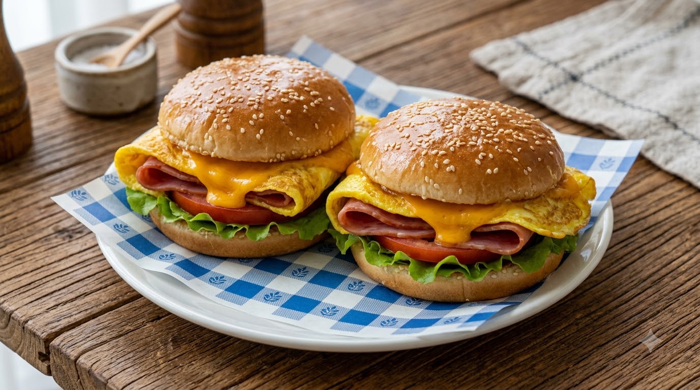 Burgers du Petit-Déjeuner Paresseux pour Enfants