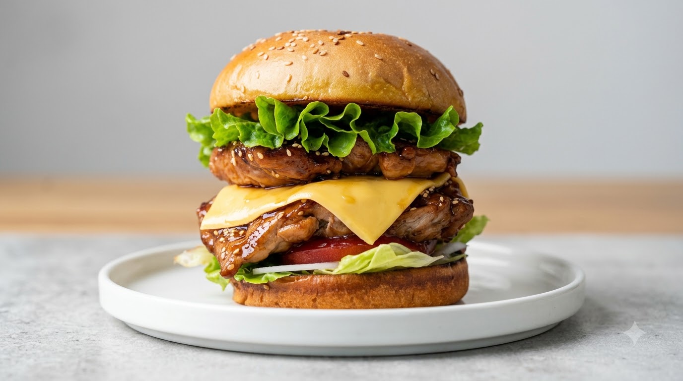 Burger de Poulet Teriyaki Japonais Juteux