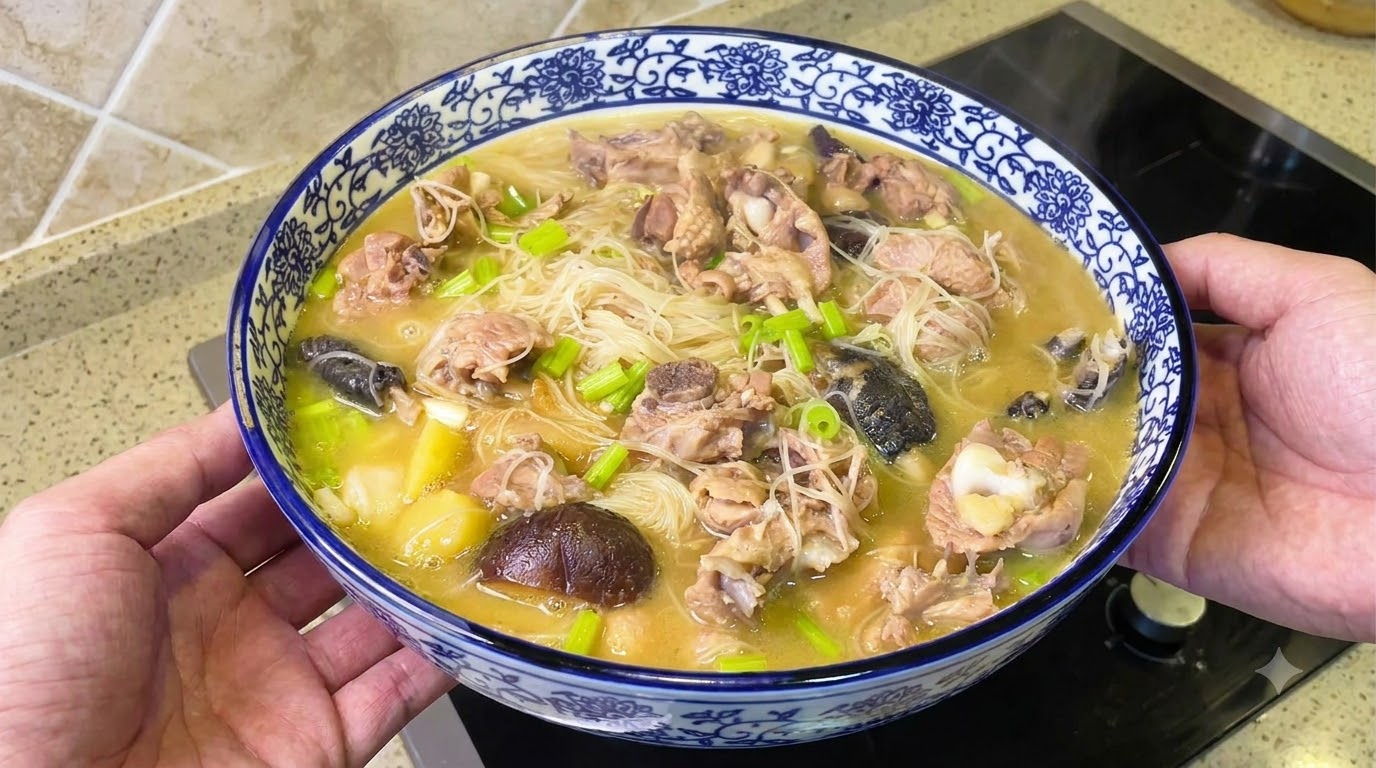 Soupe de Nouilles au Poulet et Gingembre