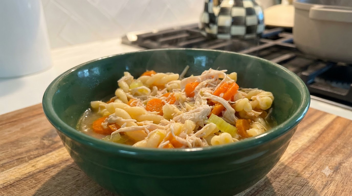 Soupe réconfortante au poulet et aux nouilles
