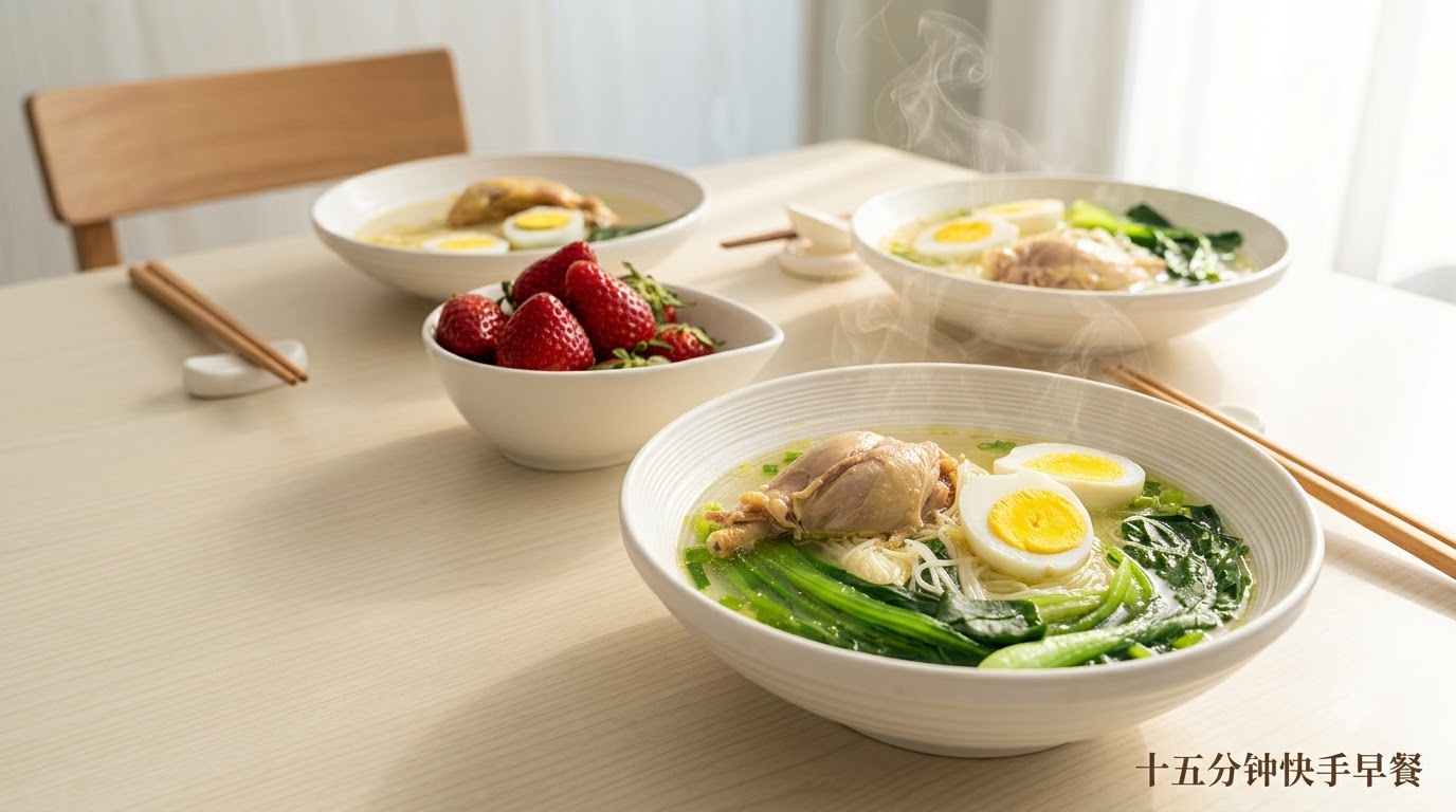 Soupe de Nouilles au Poulet Rapide du Matin