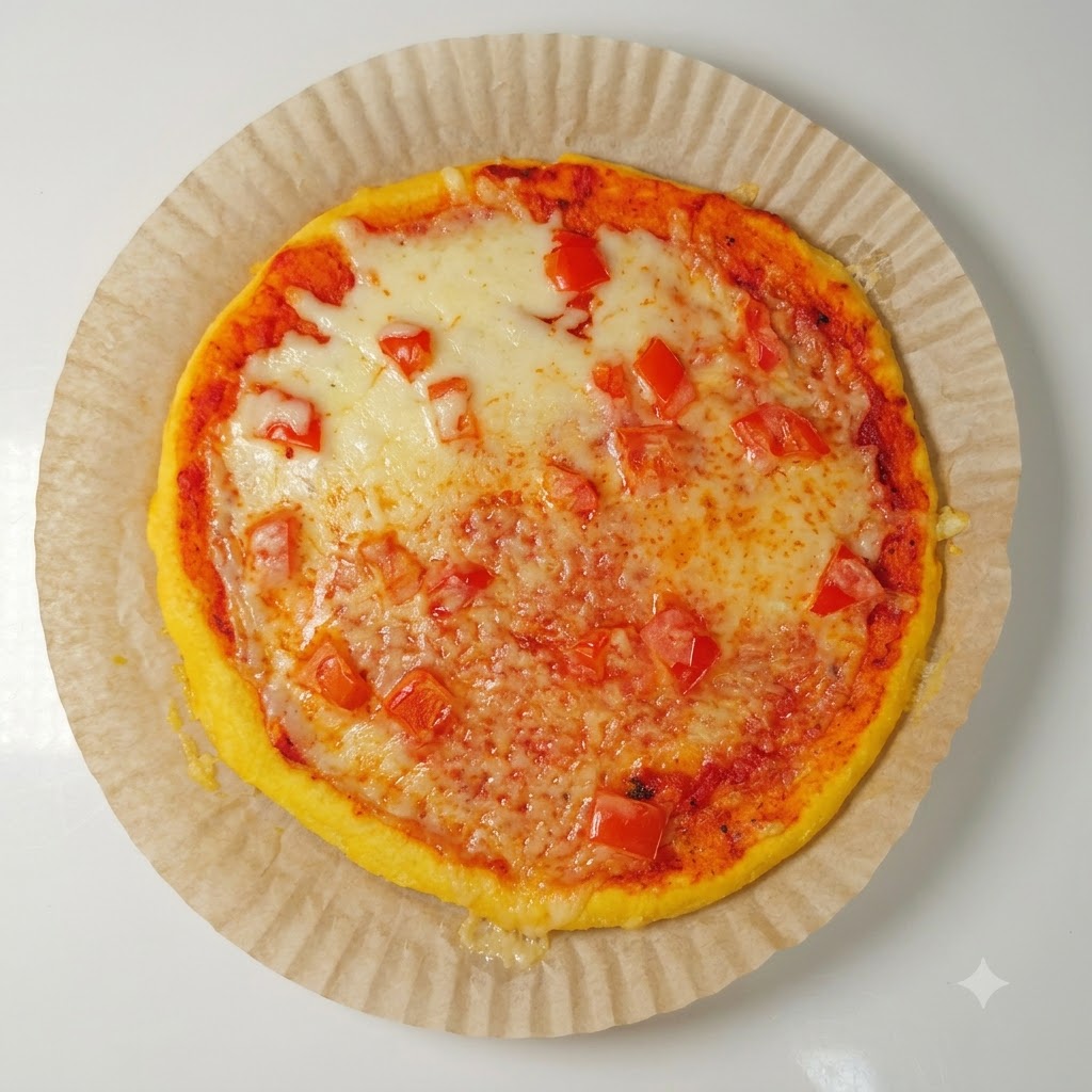 Des morceaux de jambon tranchés disposés soigneusement sur une base de pizza cuite recouverte de fromage fondu et de sauce tomate.