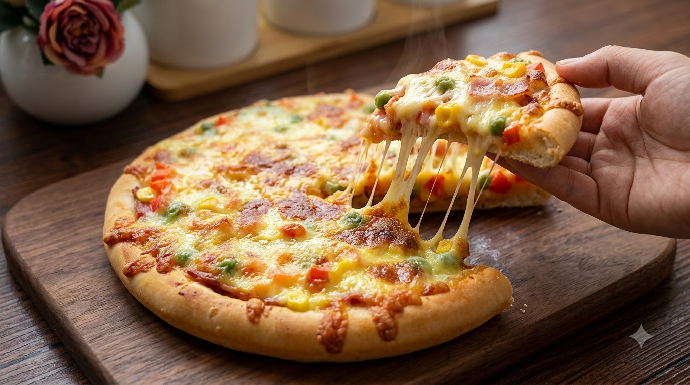 Pizza Maison au Bacon et Maïs Doux