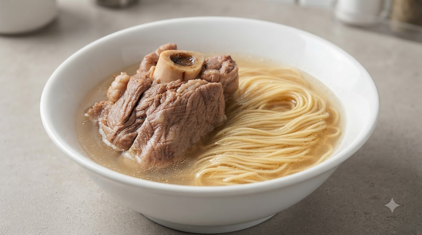 Ramen Tonkotsu Maison au Bouillon d'Os de Jambe de Porc Tendre
