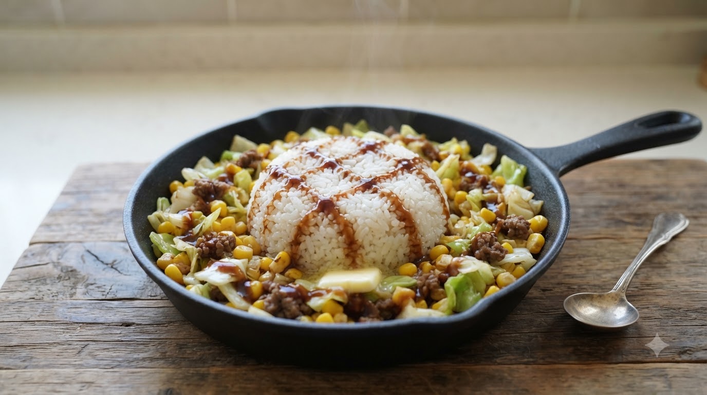 Riz sauté japonais au chou et au beurre