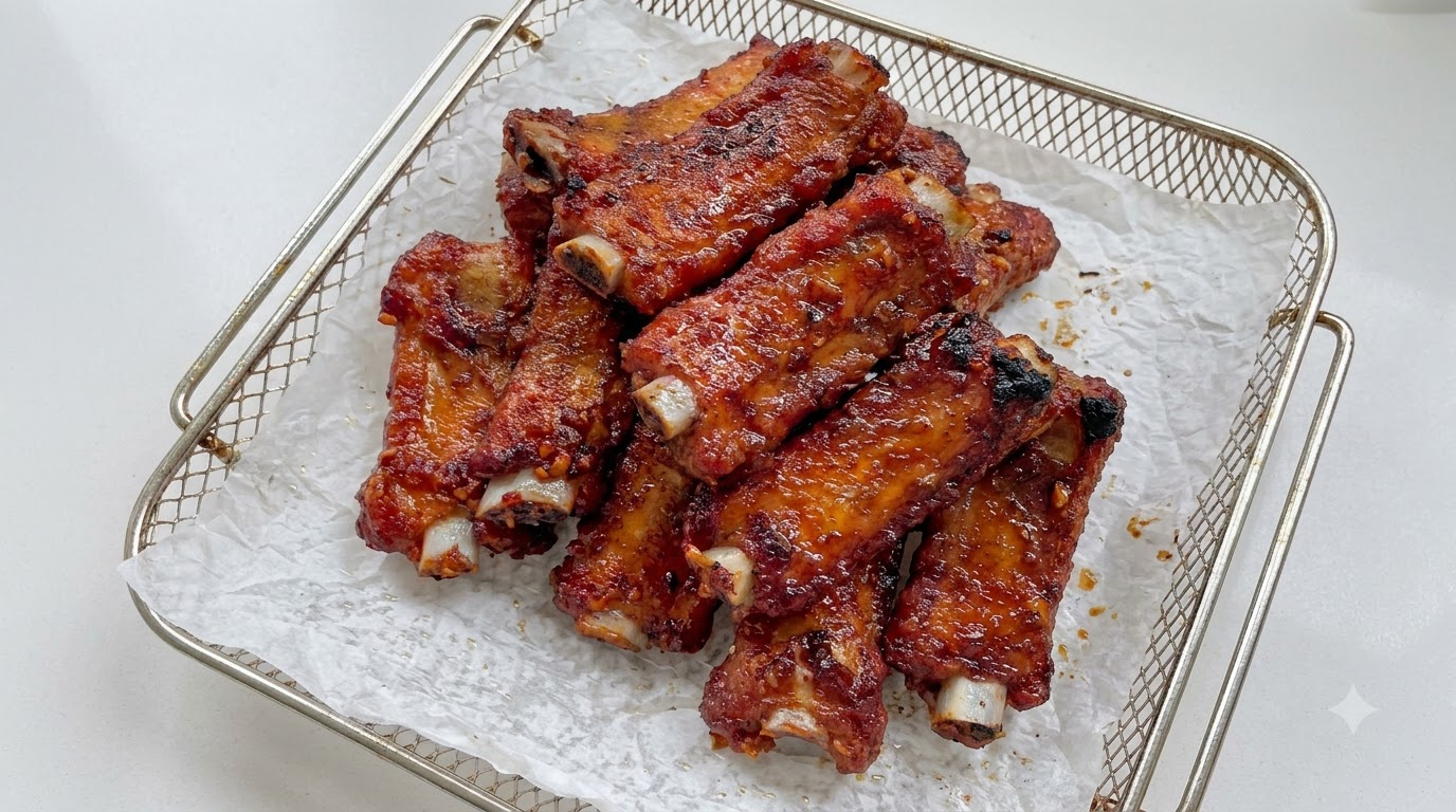 Travers de porc rôtis au miel et à l'ail