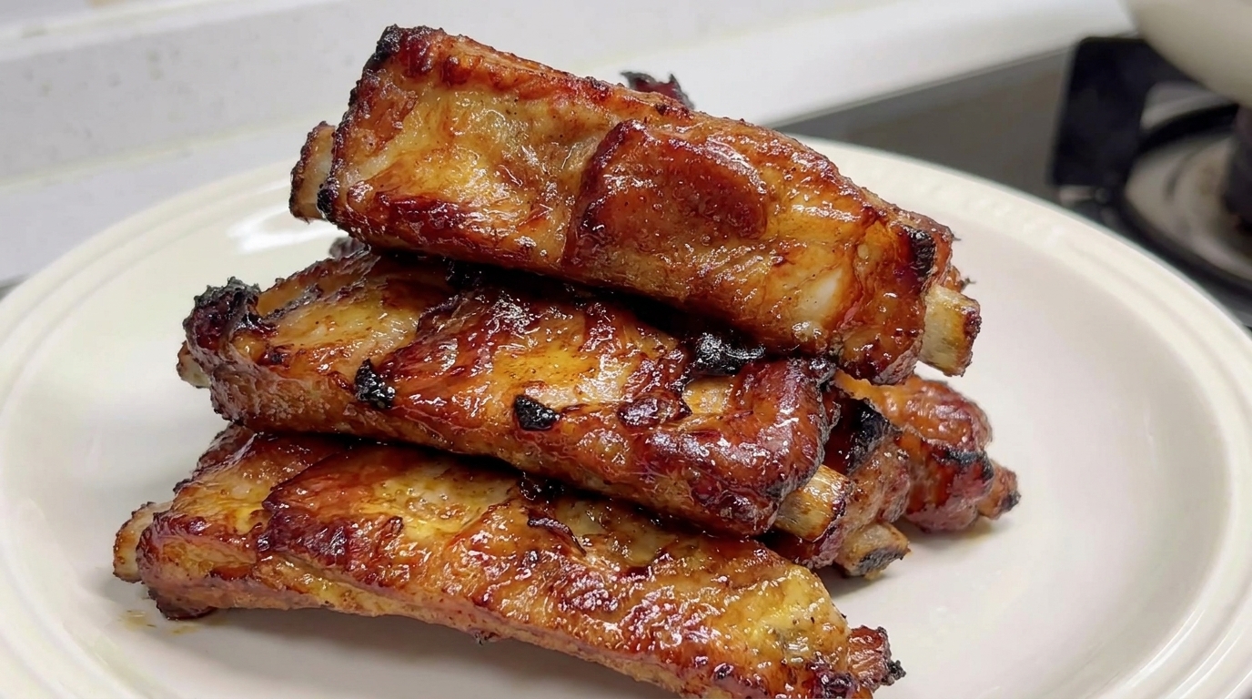 Travers de porc façon Guangdong au air fryer et glaçage au miel