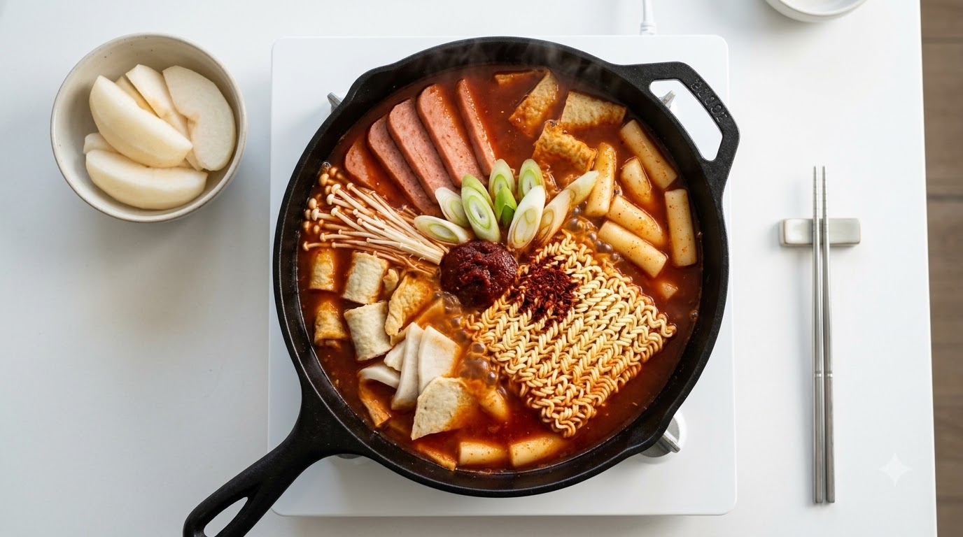 Budae Jjigae : Le Ragoût de l'Armée Coréenne aux Gâteaux de Riz