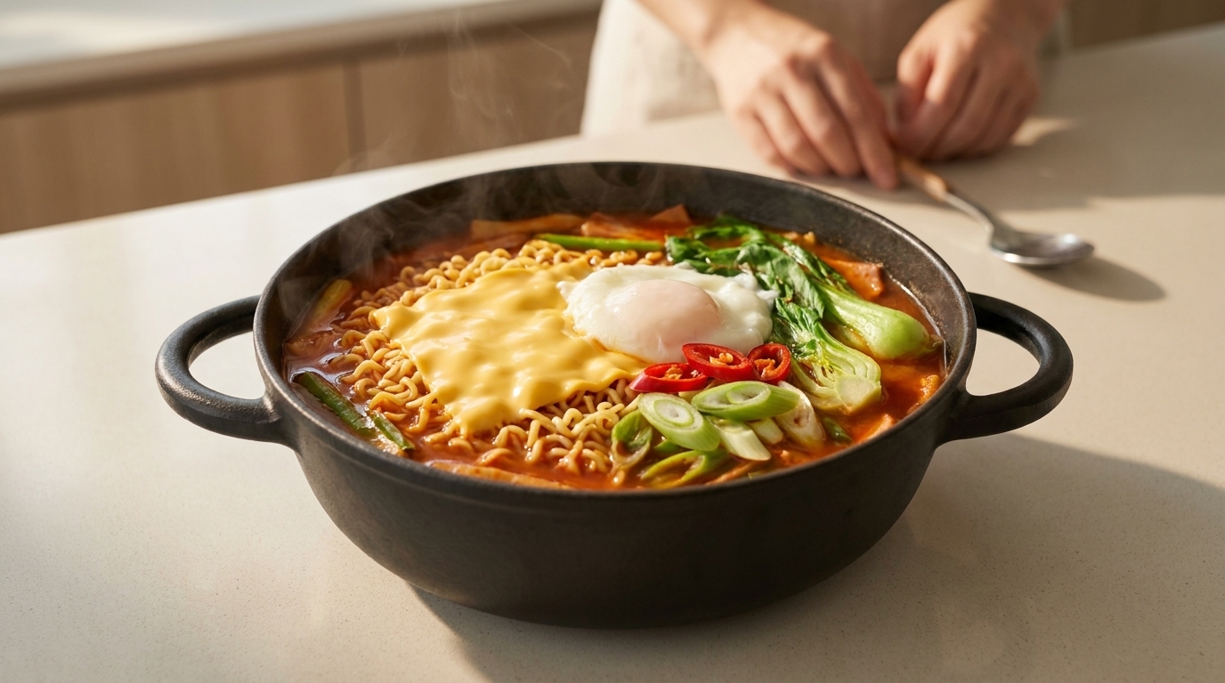 Budae Jjigae (Ragoût coréen de l'armée pour une personne)