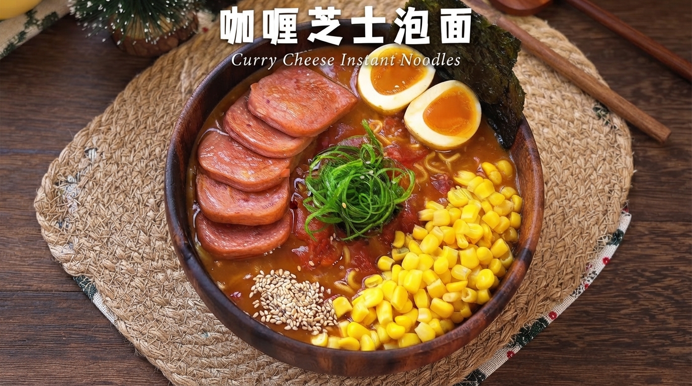 Nouilles instantanées au curry et au fromage