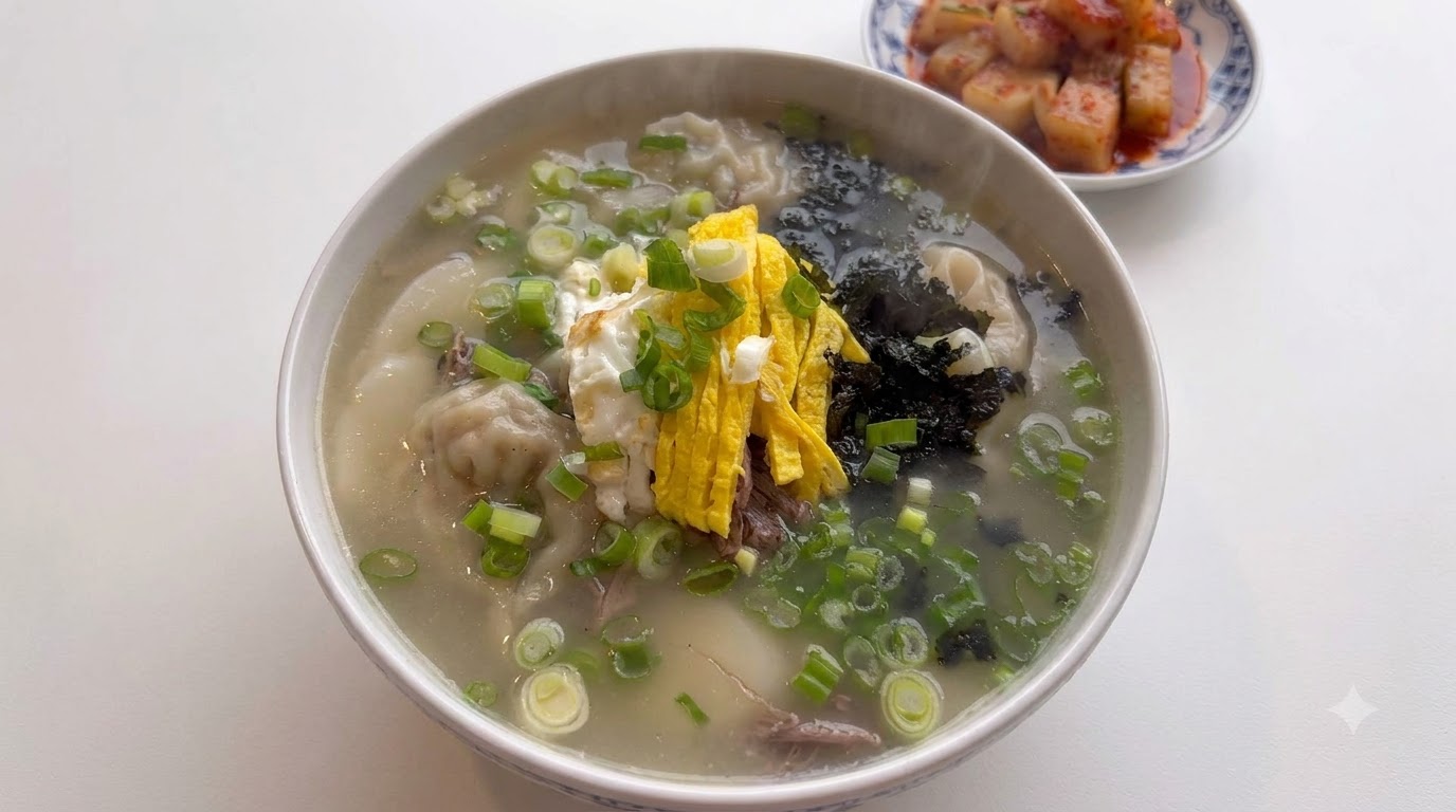 Soupe coréenne traditionnelle aux galettes de riz (Tteokguk)