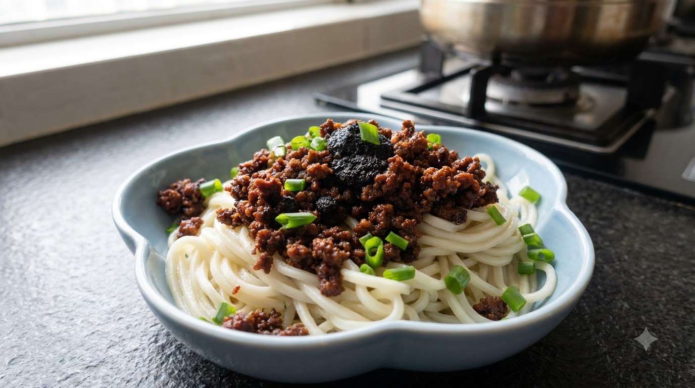 Nouilles au Porc Haché et à la Truffe Noire